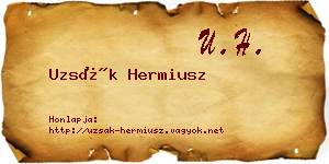Uzsák Hermiusz névjegykártya